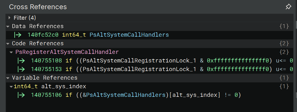 PsRegisterAltSystemCallHandler in Windows 11