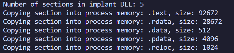 DLL sections being copied to memory